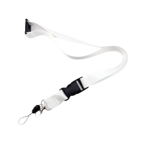 Cotton Lanyard - ID Card Strap White -2.5Cm