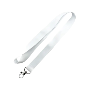 Cotton Lanyards with Double Hook - ID Card Strap White