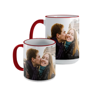 White Mug with Colored Rim/Handle