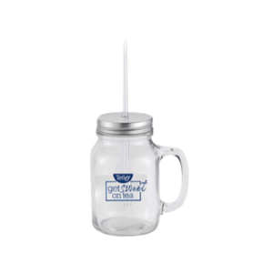 Mason Jar with Handle & Straw-