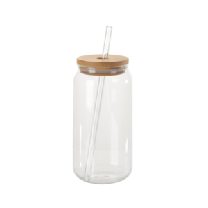 Clear Glass Mug With Bamboo